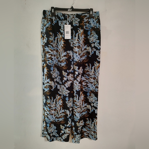 Lafayette 148 New York Black Multi Wide Leg Trouser L NWT - Picture 1 of 6